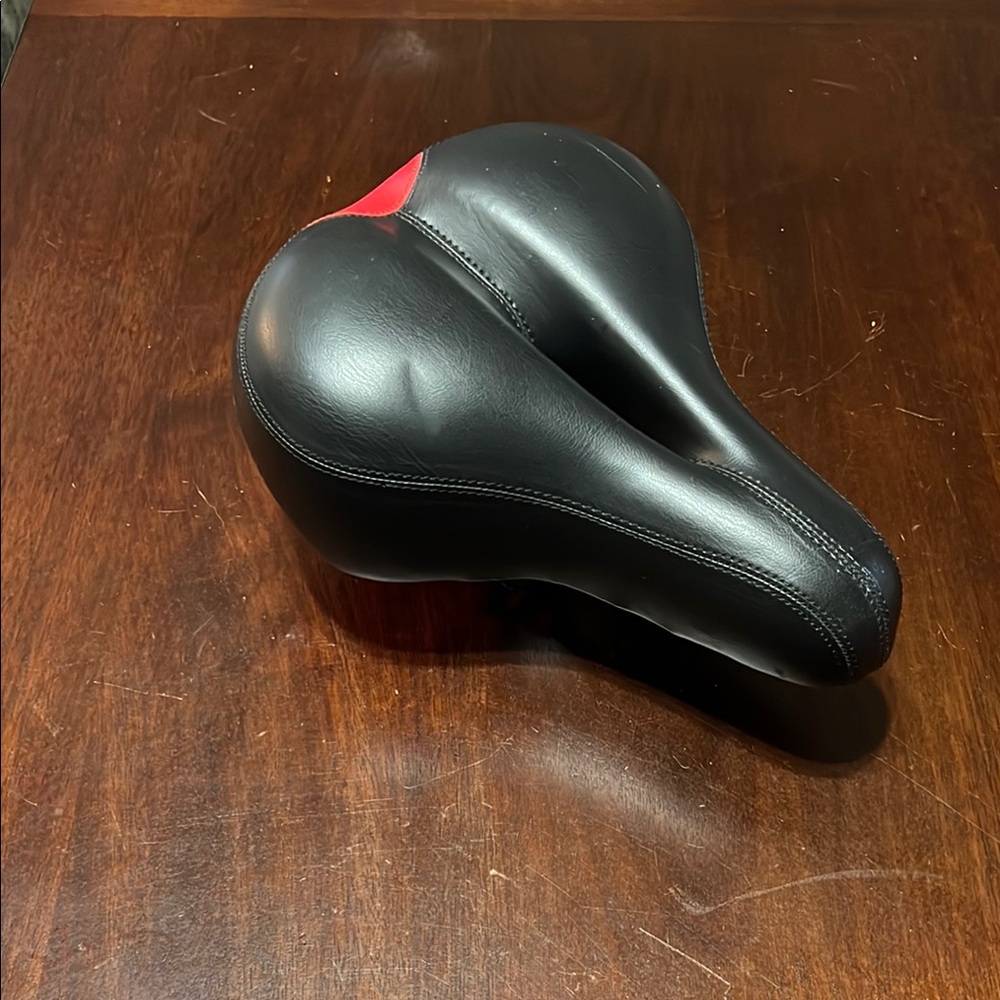 Black and Red Bicycle Seat